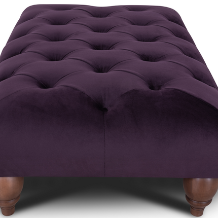 Oskar Italia Chesterfield Footstool in Plush Velvet