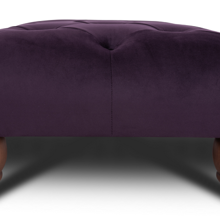 Oskar Italia Chesterfield Footstool in Plush Velvet