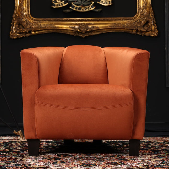 Othio Rocket Chair in Orange Marmalade Velvet