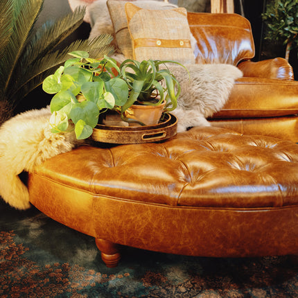 Charles Footstools in Leather