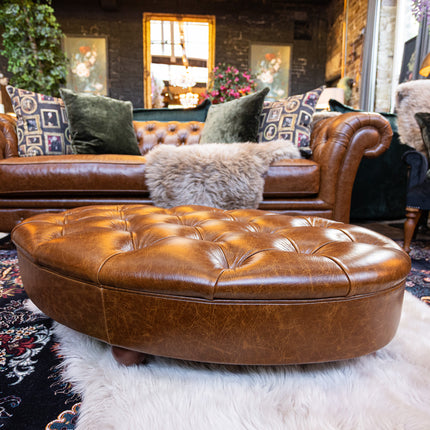 Charles Footstools in Leather