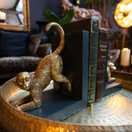 Pair of Gold Monkey Bookends