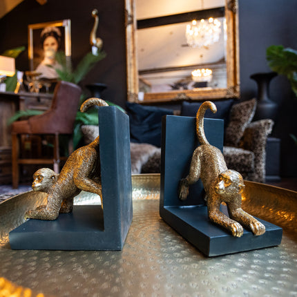 Pair of Gold Monkey Bookends