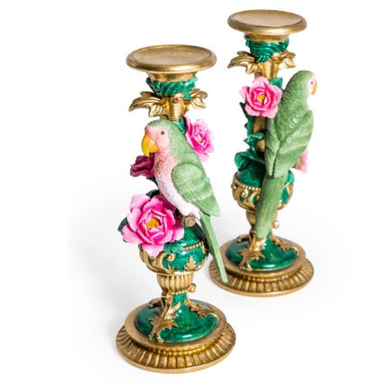 Pair of Ornate Parrot Candle Holders