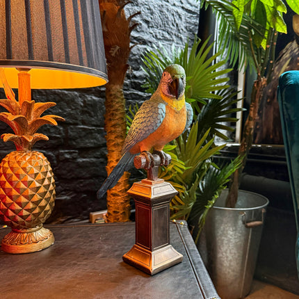 Parrot Statue on Pedestal - (Various Colours)