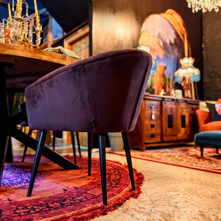 Peter Dining Chair in Plush Purple Plum Velvet - Clearance