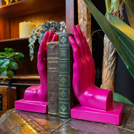 Pink Hand Bookends