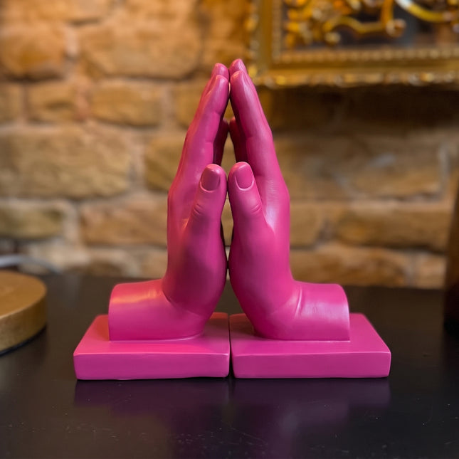 Pink Hand Bookends