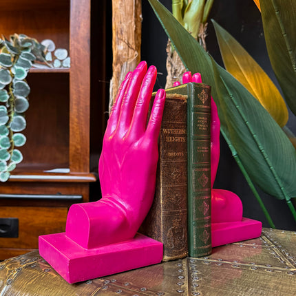 Pink Hand Bookends