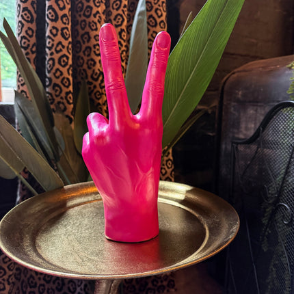Pink 'Peace' Sign Hand Vase