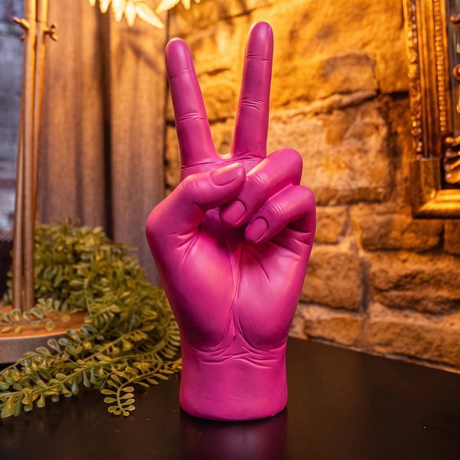 Pink 'Peace' Sign Hand Vase