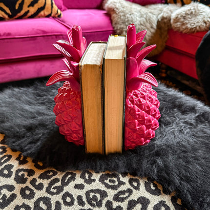 Pink Pineapple Bookends Set of 2