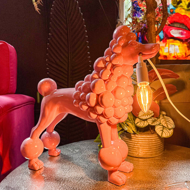 Pink Poodle Standing Lamp