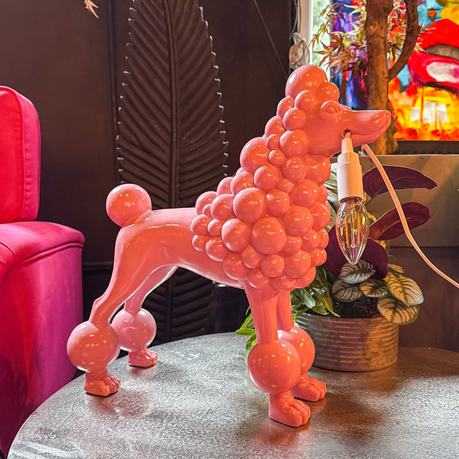 Pink Poodle Standing Lamp