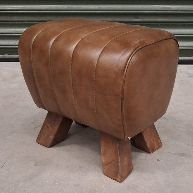 Footstool Brown Leather Pommel Horse - Ex Display