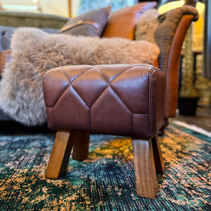Pommel Horse Footstool in Leather - New