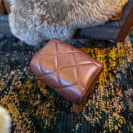Pommel Horse Footstool in Leather - New