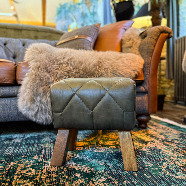 Pommel Horse Footstool in Leather