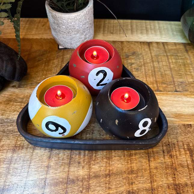 Pool Ball Candle Holders