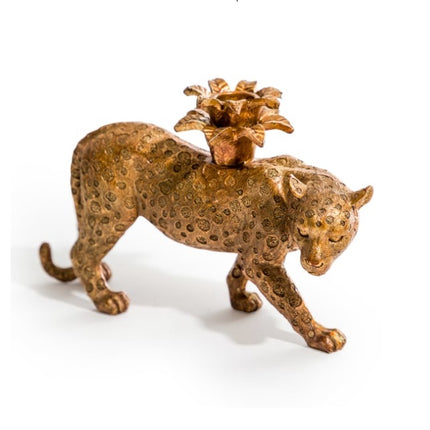 Prowling Leopard Candle Holder