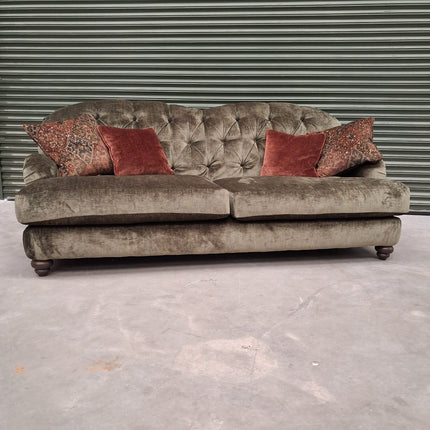 Pudding 4 Seater Sofa in Dion Olive Velvet - Ex Display