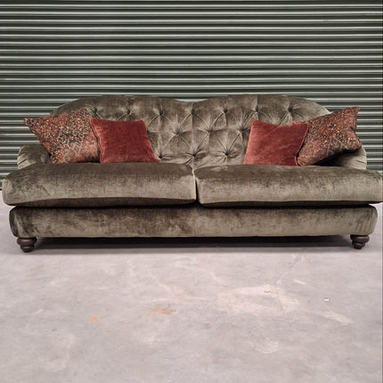 Pudding 4 Seater Sofa in Dion Olive Velvet - Ex Display