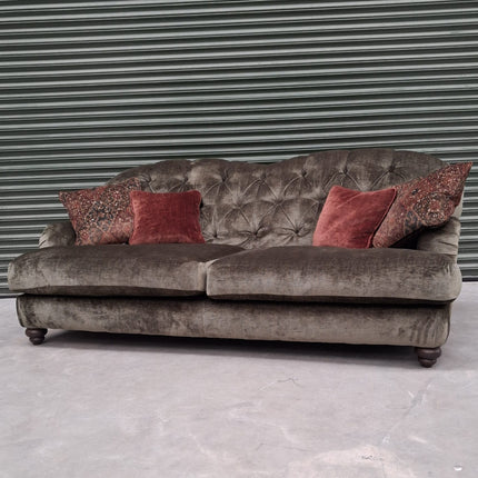 Pudding 4 Seater Sofa in Dion Olive Velvet - Ex Display