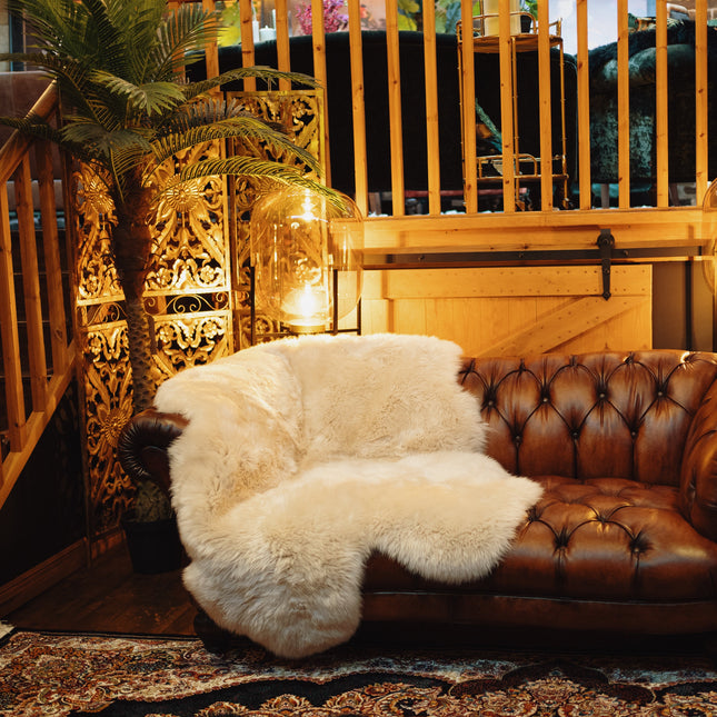 Sheepskin Rug In Cream Oyster - Quad