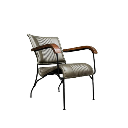 Retro Accent Chair in Leather