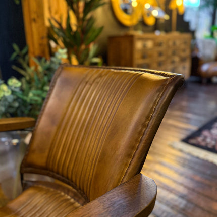 Retro Accent Chair in Leather