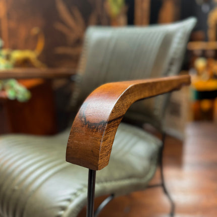 Retro Accent Chair in Leather
