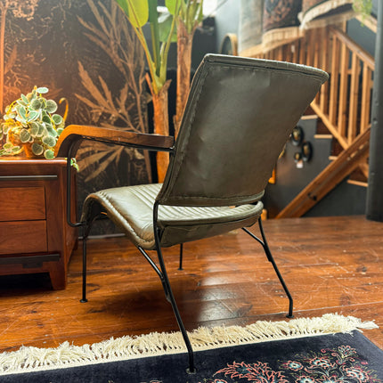 Retro Accent Chair in Leather