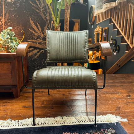 Retro Accent Chair in Leather