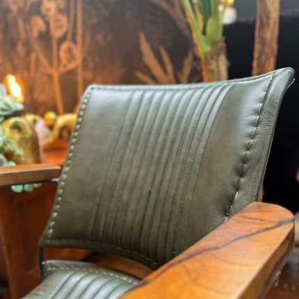 Retro Accent Chair in Leather