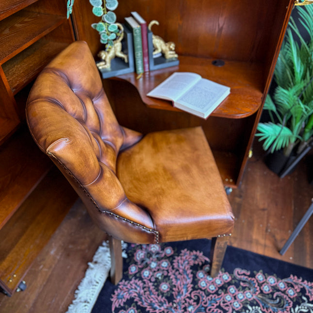 Riley Chesterfield Dining Chair in Leather - Factory Seconds