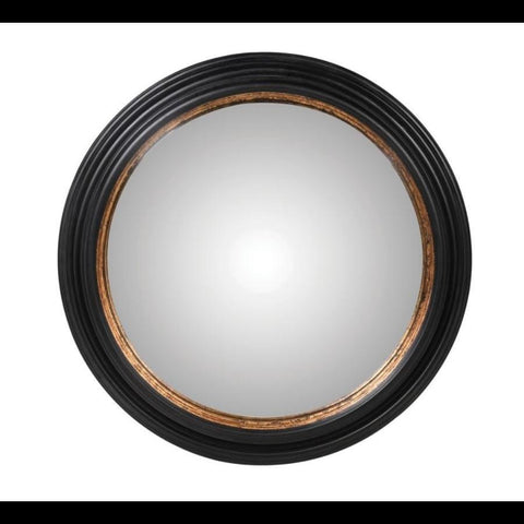 Round Convex Mirror - Black & Gold