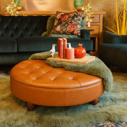 Charles Footstools in Leather