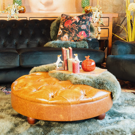 Charles Footstools in Leather