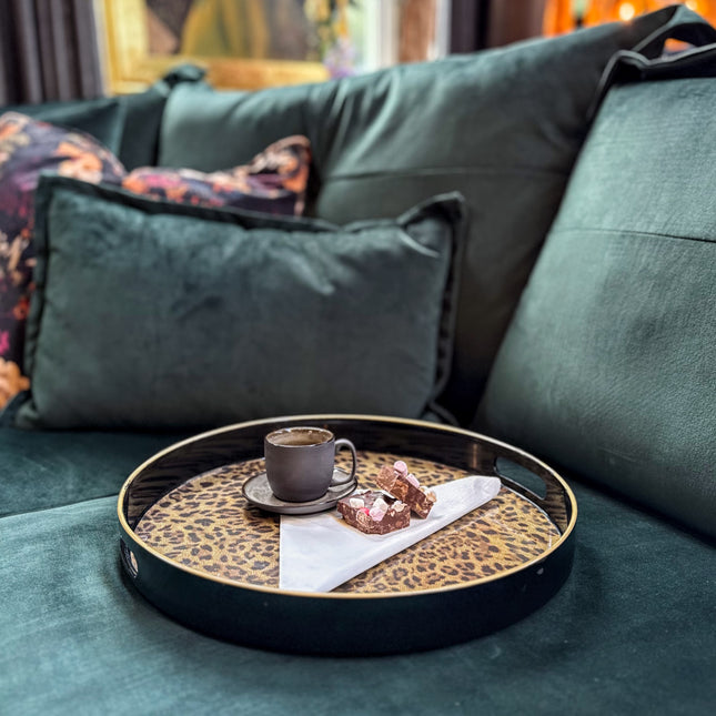 Round Leopard Tray