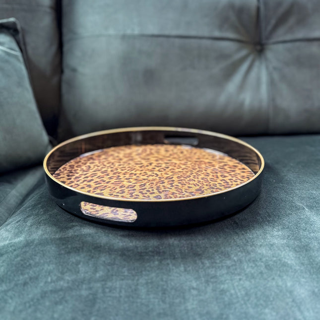 Round Leopard Tray