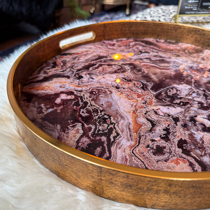 Round Marble Effect Tray