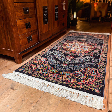 Rug Black Moonflower - Runner - Clearance