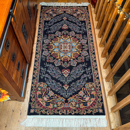 Rug Black Moonflower - Runner - Clearance