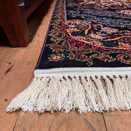 Rug Black Moonflower - Runner - Clearance