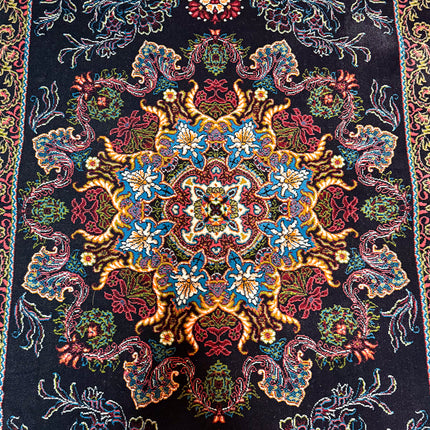 Rug Black Moonflower - Runner - Clearance