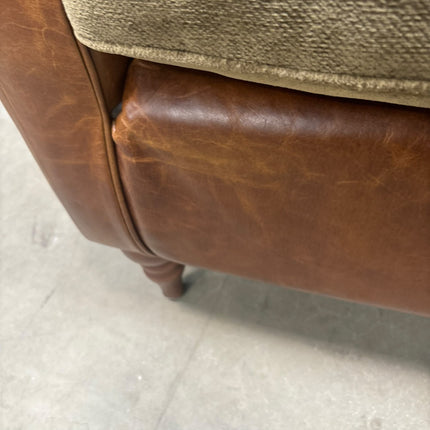 Theodore Wingback Chair in Saddle Tan & Derwent Olive - Ex Display