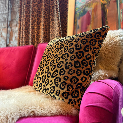 Cushion in Leopard Gold Feather Filled (Various Sizes)