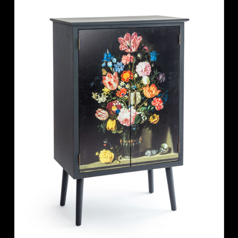 Cabinet Tall Floral Bouquet Boho