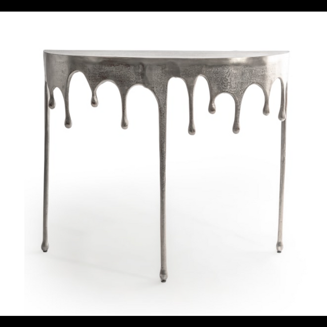 Nickel Drip Aluminium Console Table