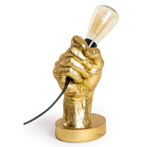Hand Held Gold Table Lamp (11 x 18.5 x 9cm)